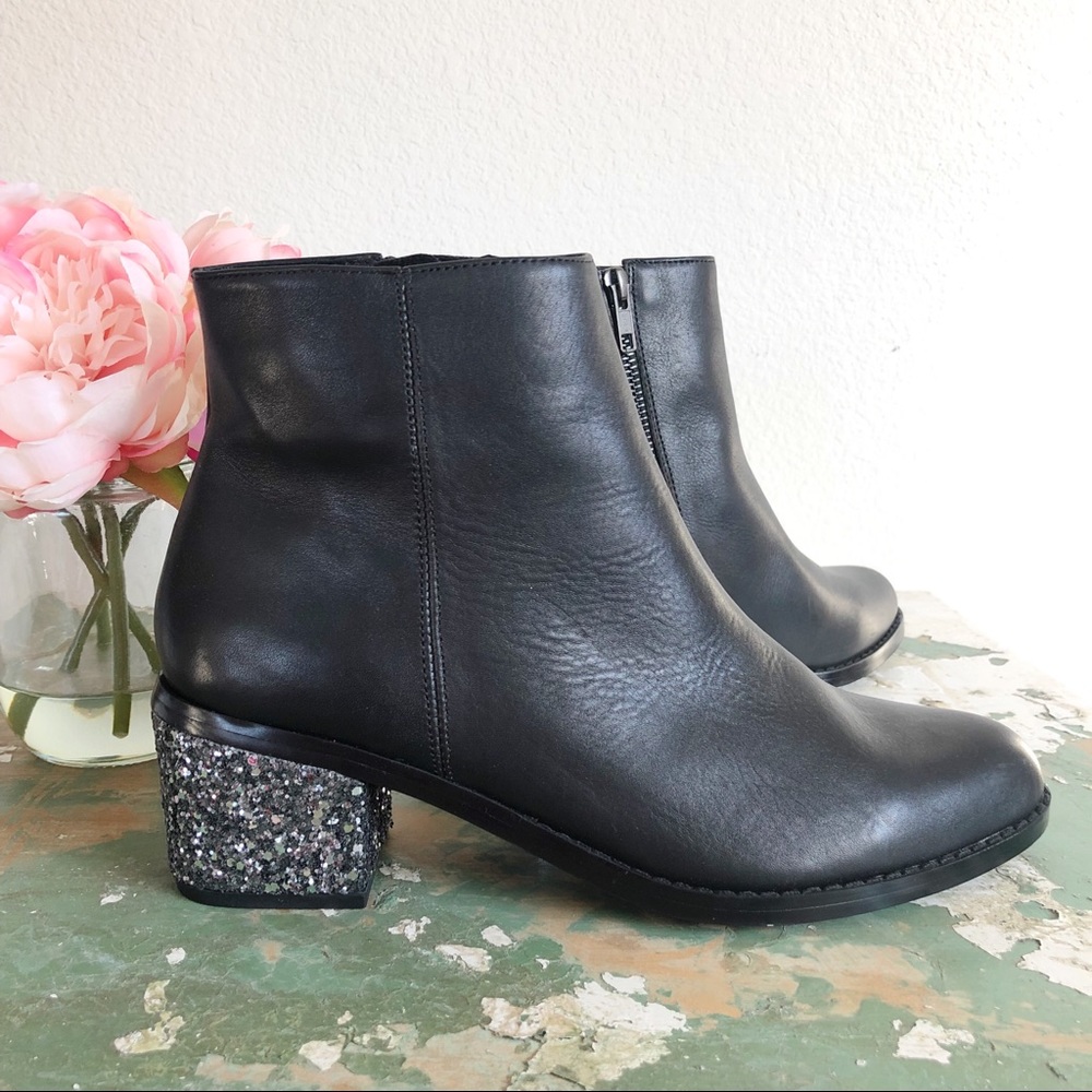 SOL SANA Jenni glitter heel black booties